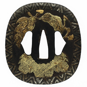 骨董　刀装具　鍔(つば) ④ 楽天市場】日本刀装具 刀鍔 龍桜図 合金製 金工 細工 鍔 つば